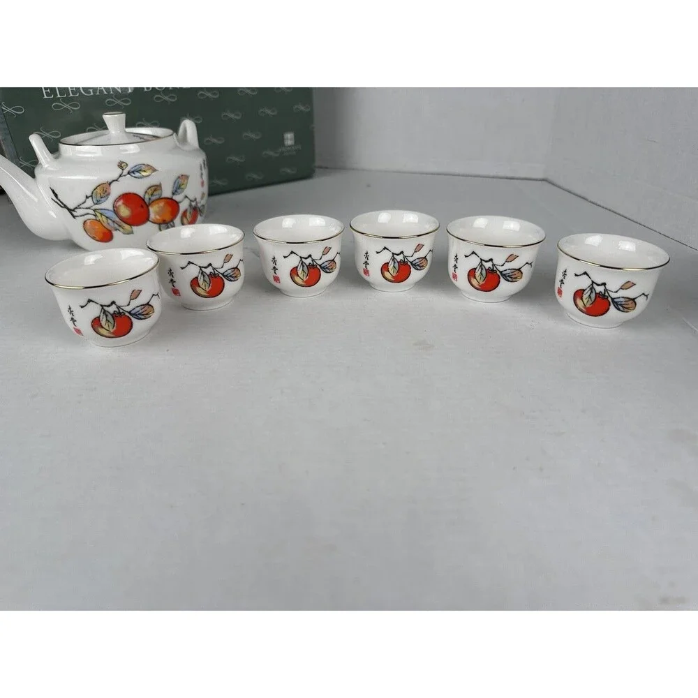 Vintage Haeng Nam Elegant Bone China Teapot & Tea Cup Set Made In Korea